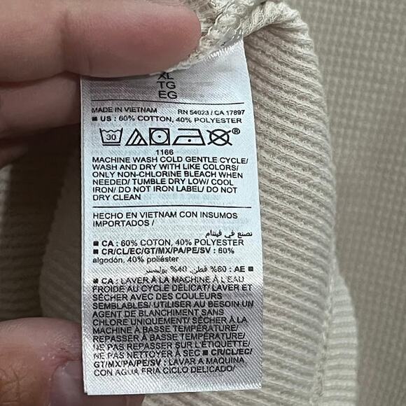 Old‎ Navy Button Henley Cream Thermal Built-in Flex Shirt Size XL - Picture 6 of 9